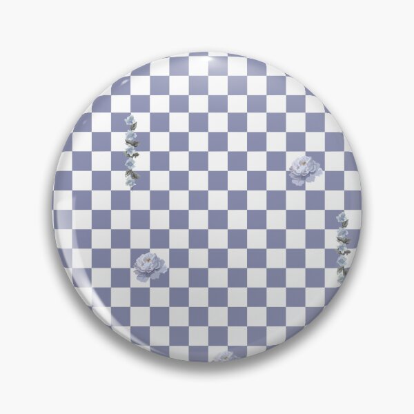 Item preview, Retro Floral Checkerboard Pattern | White & Blue designed and sold by ApricityPhrases.