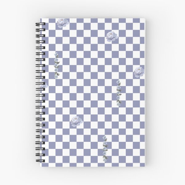 Item preview, Retro Floral Checkerboard Pattern | White & Blue designed and sold by ApricityPhrases.