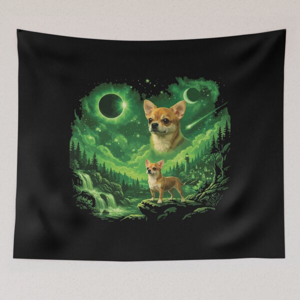 Item preview, Chihuahua Howling to The Moon Vintage 90s Retro Animal Dog designed and sold by BOUCHERIT amine.