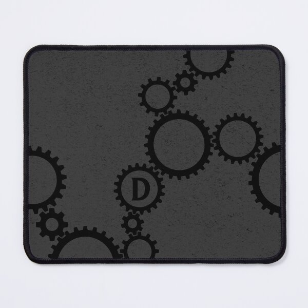 Item preview, Dark Gritty Black Monogram D Cogs Gears Pattern  designed and sold by TackyTime.