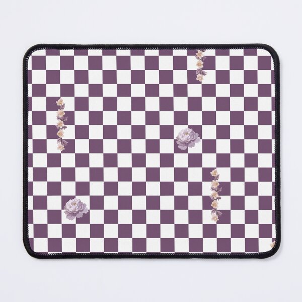 Item preview, Retro Floral Checkerboard Pattern | White & Purple designed and sold by ApricityPhrases.