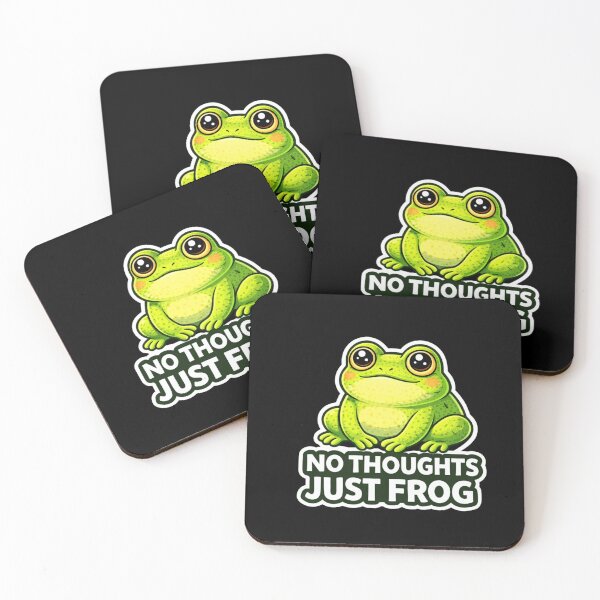 Item preview, No Thoughts Just Frog – Funny Cute Frog Meme Sticker designed and sold by VibeOffline Studio.
