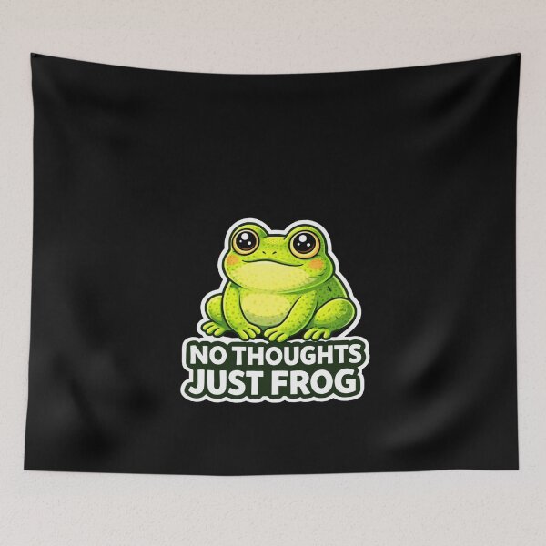 Item preview, No Thoughts Just Frog – Funny Cute Frog Meme Sticker designed and sold by VibeOffline Studio.