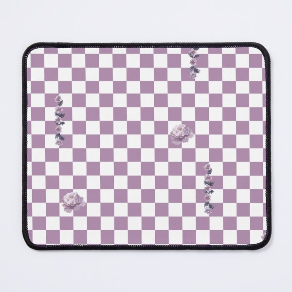 Item preview, Retro Floral Checkerboard Pattern | White & Lavender designed and sold by ApricityPhrases.