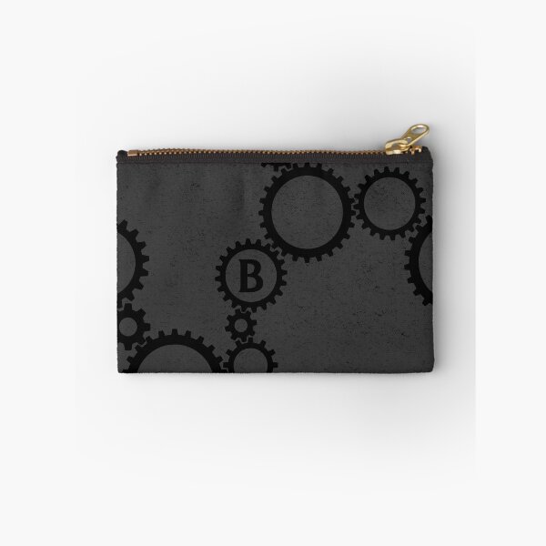 Item preview, Dark Grunge Black Monogram B Cogs Gears Pattern  designed and sold by TackyTime.