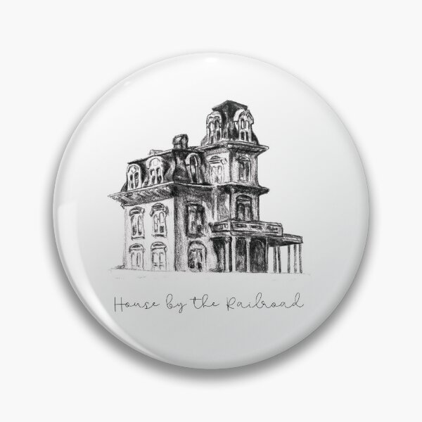 Item preview, Victorian Gothic House · House by the Railroad Illustration · Edward Hopper Inspired Architecture · Psycho Hitchcock - Calligraphy designed and sold by Atropa Parcae.