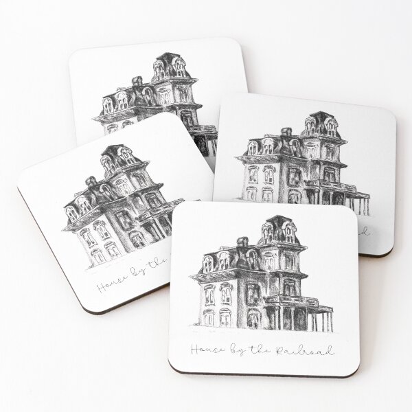 Item preview, Victorian Gothic House · House by the Railroad Illustration · Edward Hopper Inspired Architecture · Psycho Hitchcock - Calligraphy designed and sold by Atropa Parcae.