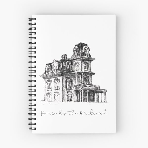 Item preview, Victorian Gothic House · House by the Railroad Illustration · Edward Hopper Inspired Architecture · Psycho Hitchcock - Calligraphy designed and sold by Atropa Parcae.