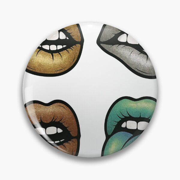 Item preview, Vibrant lip illustrations in various metallic colors designed and sold by Creative88Art.