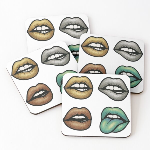 Item preview, Vibrant lip illustrations in various metallic colors designed and sold by Creative88Art.