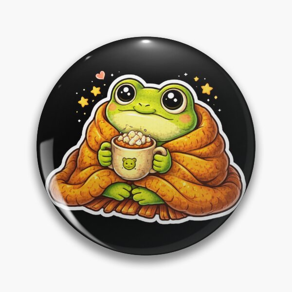 Item preview, Cozy Frog Drinking Hot Cocoa – Cute Comfort Frog Sticker designed and sold by VibeOffline Studio.