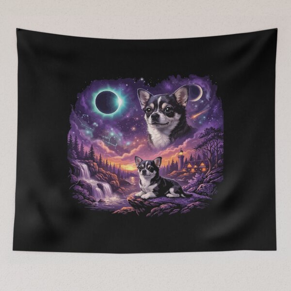 Item preview, Chihuahua Howling to The Moon Vintage 90s Retro Animal Dog designed and sold by BOUCHERIT amine.