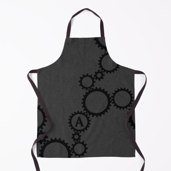 Item preview, Dark Grunge Black Monogram A Cogs Gears Pattern  designed and sold by TackyTime.