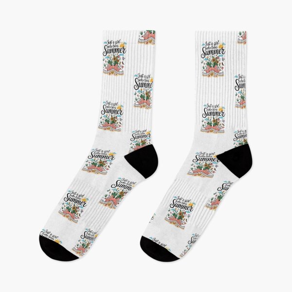 Item preview, Just a Girl Who Loves Summer T-Shirt – Cute Sunflower Sneaker Beach Design for Summer Lovers & Vacation Gift Buyers designed and sold by GemBob Creations.