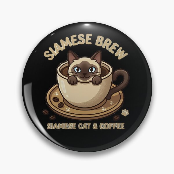 Item preview, Siamese Brew - Cute Siamese Cat in Coffee Cup Kawaii Art designed and sold by AbulailArt.