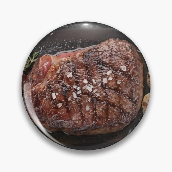 Item preview, Delicious prime steak served on a plate with herbs and garlic designed and sold by Creative88Art.