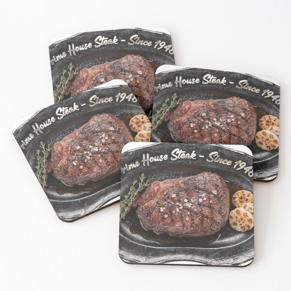 Item preview, Delicious prime steak served on a plate with herbs and garlic designed and sold by Creative88Art.