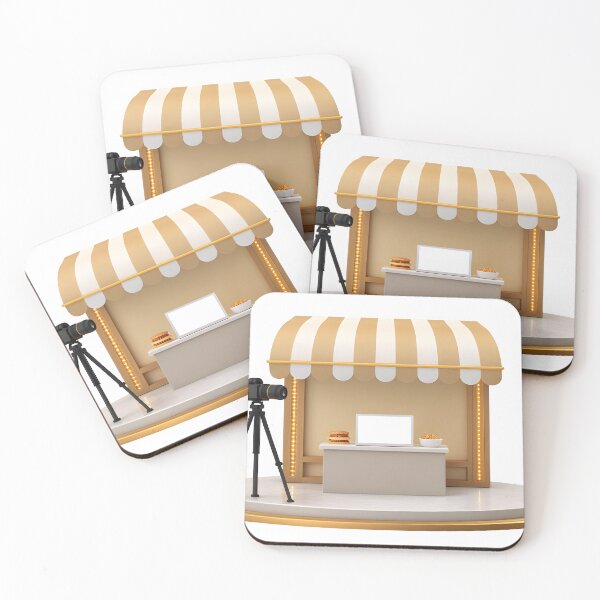 Item preview, Modern food cart setup with camera and laptop for social media designed and sold by Creative88Art.