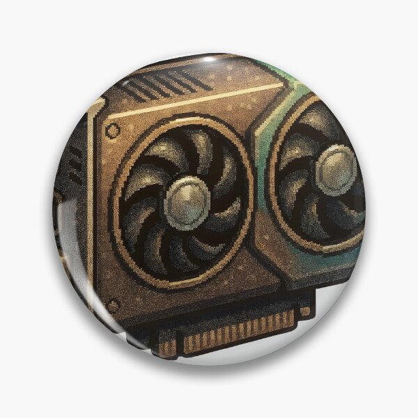 Item preview, Vintage computer graphics card with dual fans and metallic finish designed and sold by Creative88Art.