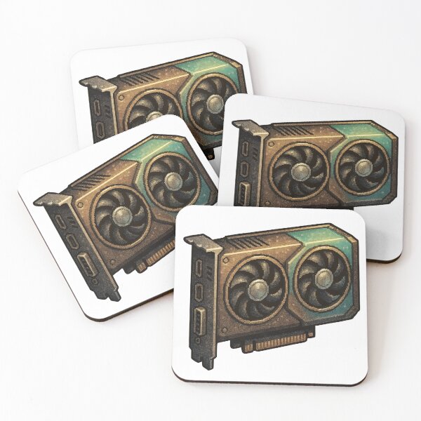 Item preview, Vintage computer graphics card with dual fans and metallic finish designed and sold by Creative88Art.