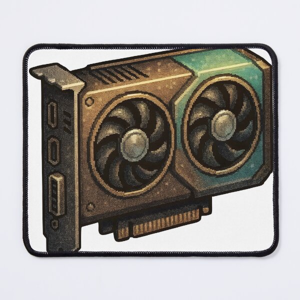 Item preview, Vintage computer graphics card with dual fans and metallic finish designed and sold by Creative88Art.