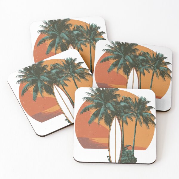 Item preview, Vintage Surfboard Palm Trees Sunset  designed and sold by urbinet.
