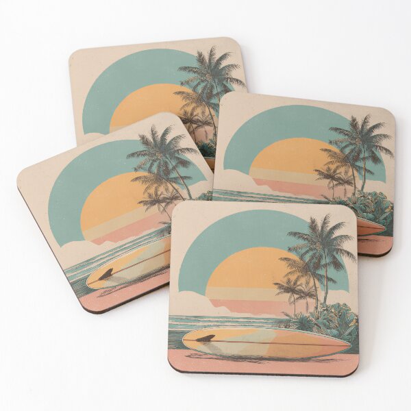 Item preview, Vintage Tropical Surfboard Sunset  designed and sold by urbinet.
