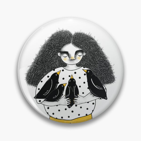 Item preview, Girl with Black Birds designed and sold by Lulu Twig.
