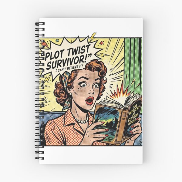 Item preview, Plot Twist Survivor – Vintage Comic BookTok Thriller Reader Design designed and sold by SirensSageStone.