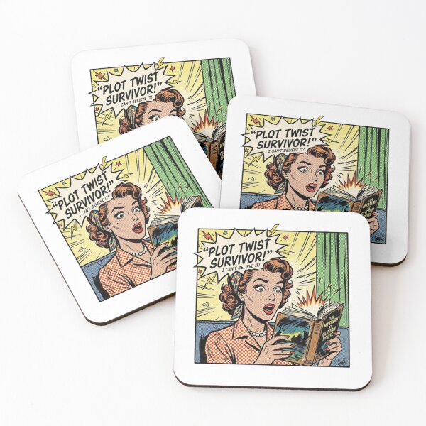 Item preview, Plot Twist Survivor – Vintage Comic BookTok Thriller Reader Design designed and sold by SirensSageStone.