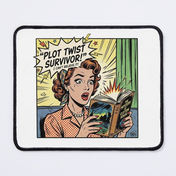 Item preview, Plot Twist Survivor – Vintage Comic BookTok Thriller Reader Design designed and sold by SirensSageStone.