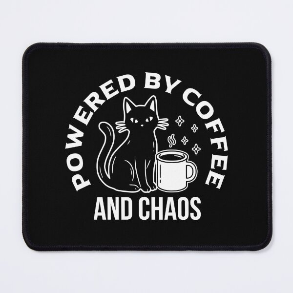 Item preview, Powered by Coffee and Chaos Black Cat - Funny Caffeine Witchy Aesthetic designed and sold by LinaValearte.