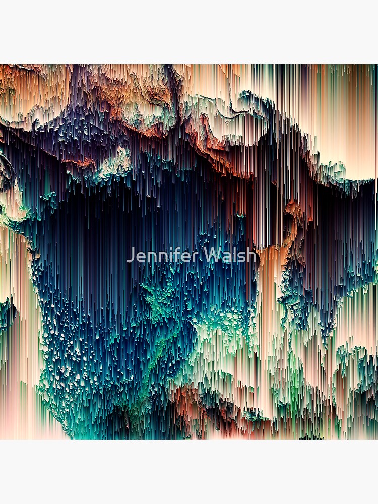 Thumbnail 3 of 3, Sticker, Cave of Wonders - Abstract Glitchy Pixel Art designed and sold by InsertTitleHere.