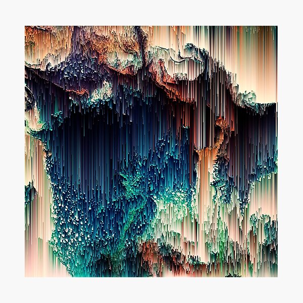 Cave of Wonders - Abstract Glitchy Pixel Art Photographic Print