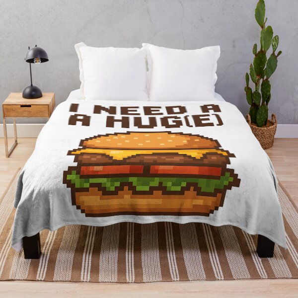 Item preview, Funny I Need A Hug Burger Retro Pixel Food Gamer Design. designed and sold by The-T-In-Retro.