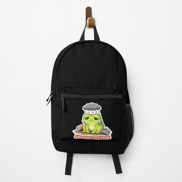 Item preview, Mentally I’m a Frog – Funny Sad Frog Meme Sticker designed and sold by VibeOffline Studio.