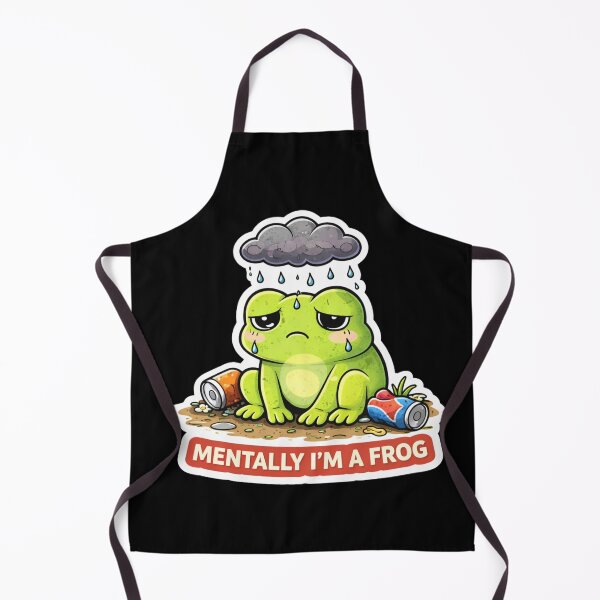 Item preview, Mentally I’m a Frog – Funny Sad Frog Meme Sticker designed and sold by VibeOffline Studio.