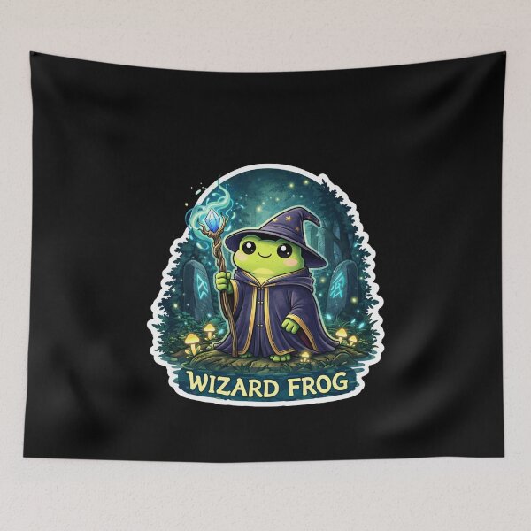 Item preview, Wizard Frog – Cute Fantasy Frog Mage Sticker designed and sold by VibeOffline Studio.