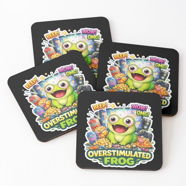 Item preview, Overstimulated Frog – Funny Gamer Frog Meme Sticker designed and sold by VibeOffline Studio.
