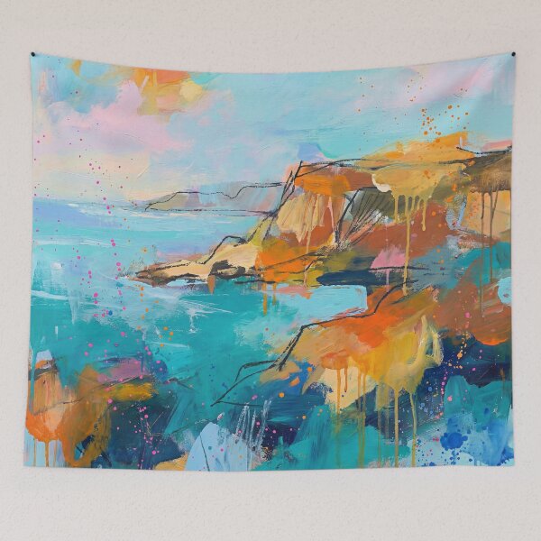 Item preview, Northern Ireland Coast Abstract – Vibrant Irish Seascape Art Print designed and sold by Printpix.