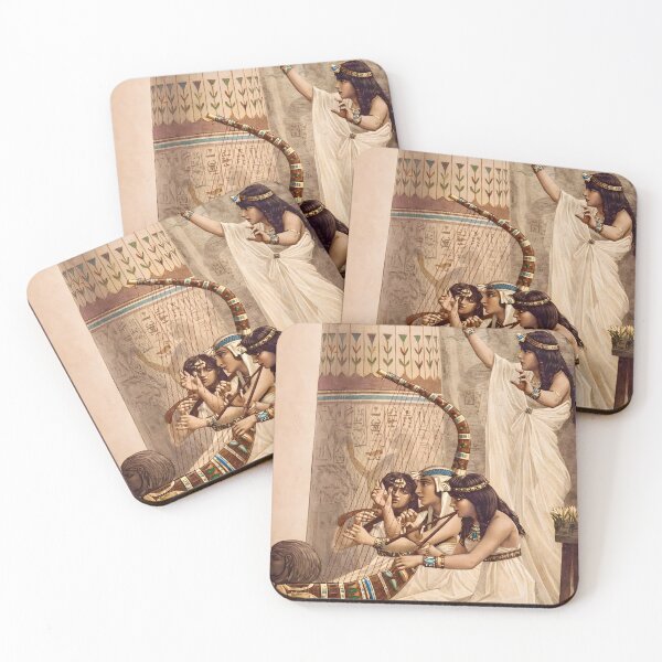 Item preview, Ancient Egyptian Temple Musicians – Vintage Egyptology Harp Illustration | Cleopatra Era Art designed and sold by EmiliaBassano.