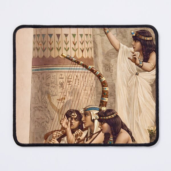 Item preview, Ancient Egyptian Temple Musicians – Vintage Egyptology Harp Illustration | Cleopatra Era Art designed and sold by EmiliaBassano.