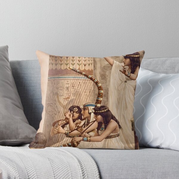 Item preview, Ancient Egyptian Temple Musicians – Vintage Egyptology Harp Illustration | Cleopatra Era Art designed and sold by EmiliaBassano.