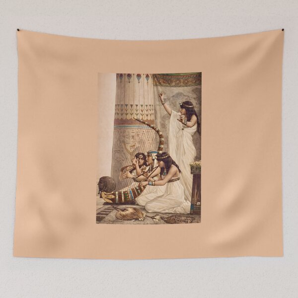Item preview, Ancient Egyptian Temple Musicians – Vintage Egyptology Harp Illustration | Cleopatra Era Art designed and sold by EmiliaBassano.