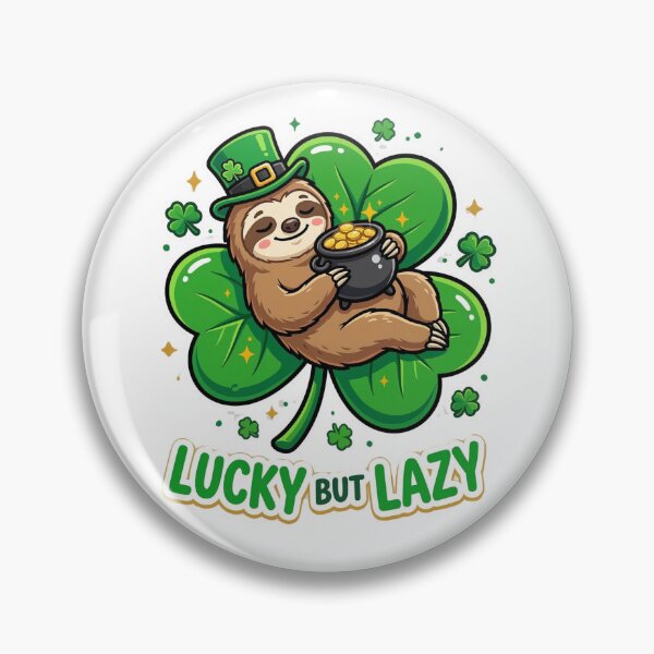 Item preview, Lucky But Lazy Sloth – Funny St Patrick's Day Shamrock Cartoon Design designed and sold by MoodFit2026.