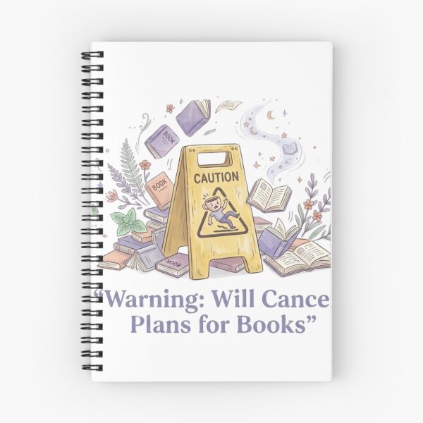 Item preview, Warning Will Cancel Plans for Books – Cozy BookTok Reader Introvert Humor Design designed and sold by SirensSageStone.