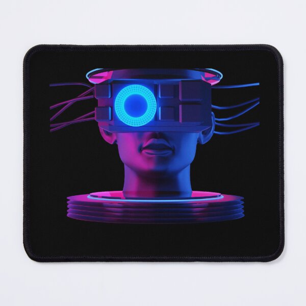Item preview, Cyberpunk VR Neural Link - Futuristic Neon Android Art designed and sold by DraftDose.