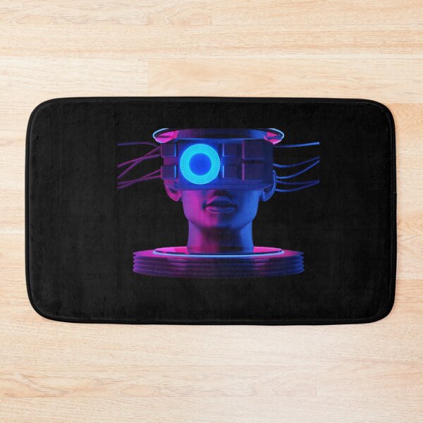 Item preview, Cyberpunk VR Neural Link - Futuristic Neon Android Art designed and sold by DraftDose.