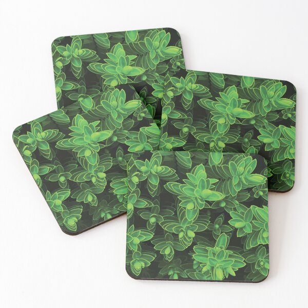 Item preview, Green Succulent Pattern on Dark Background designed and sold by Arturo Daniel Garcia Palomo.