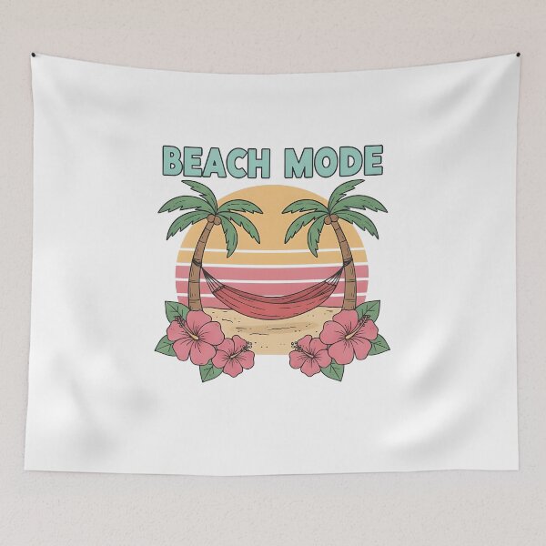 Item preview, Beach Mode Tropical Sunset Hammock Retro designed and sold by LuloCreative.